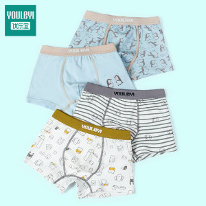 优乐宜 A类纯棉内裤平角裤 4条 男女童均有 18.9元包邮