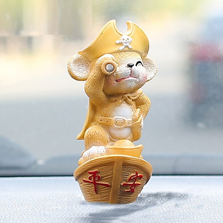 易尚品 平安发财鼠桌面车载摆件 送无痕贴