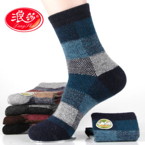 浪莎 加厚中筒袜子 男女羊毛袜 6双