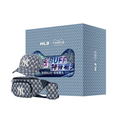 双11预售：MLB 复古老花系列 双11定制礼盒（内含腰包+鸭舌帽）