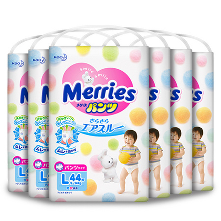 双11预售、88VIP：Merries 妙而舒 婴儿学步裤 L44片*6包