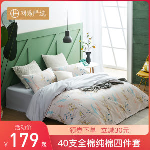 网易严选 100%新疆棉 欧式简约四件套