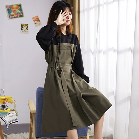 双11预售：Tonlion 唐狮 拼接卫衣连衣裙