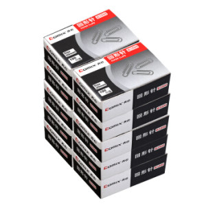 Comix 齐心 回形针 镀镍防锈 100枚/盒 10盒装(纸盒) B3500 *13件