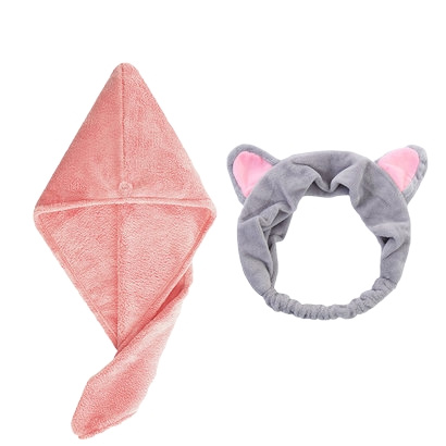 Grace 洁丽雅 速干吸水干发帽+束发带