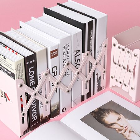 上汇 创意金属伸缩书立架 特大号 随机款 1个