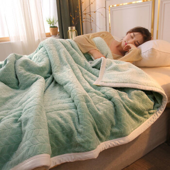 移动端：Krupp Corp 三层加厚麦穗羊羔绒毯 150*200cm 3.8斤