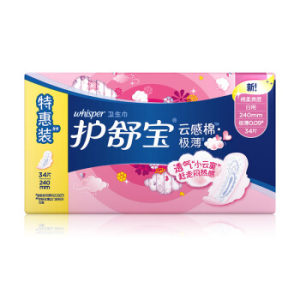 whisper 护舒宝 超薄透气日用卫生巾 240mm*34片 *2件