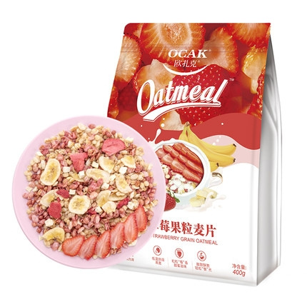 欧扎克 草莓风味麦片 400g