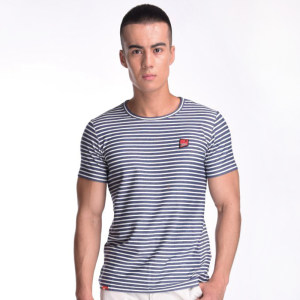 清仓 地球科学家 棉涤混纺 男运动休闲条纹T恤