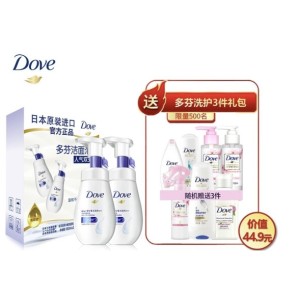 京东PLUS会员： Dove 多芬 润泽水嫩泡沫洁面乳 160ml*2+赠个护随机3件套