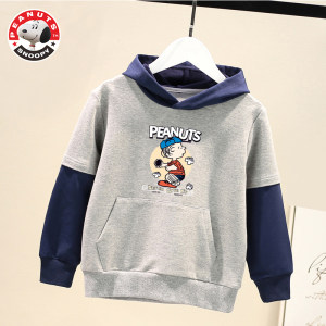 史努比 秋冬童装假两件卫衣