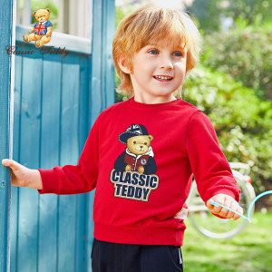 精典泰迪 A类纯棉 儿童薄款长袖卫衣