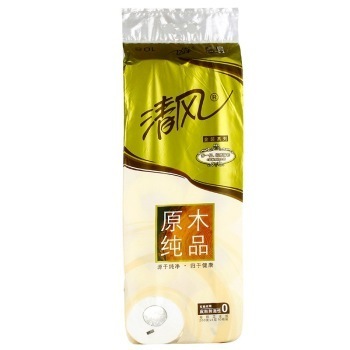 有券的上：清风 原木纯品金装系列 卷纸 4层200克*10卷 *4件