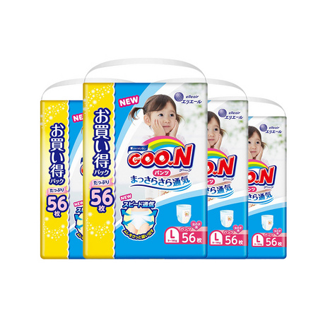 88VIP：GOO.N 大王 维E系列 女宝拉拉裤 L56*4包