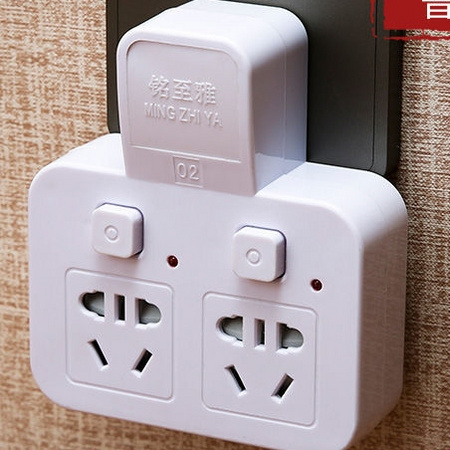 君偕 一转二独立开关 多功能无线插座转换器