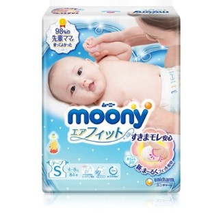 88VIP：moony 畅透系列 通用纸尿裤 S 84片 *3件