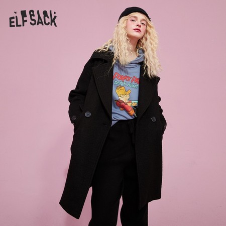 elf sack 妖精的口袋 19413049A 女士中长款毛呢大衣