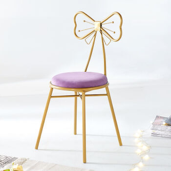 0719北欧轻奢化妆椅 四腿款紫绒