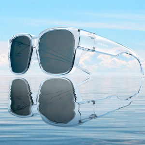 One&One 透明大镜框 近视偏光太阳镜 套镜 直接套在近视架上 178元包顺丰