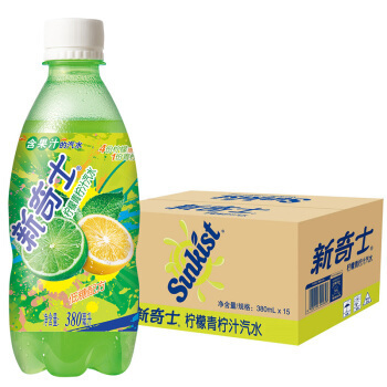 Watsons 屈臣氏 新奇士柠檬青柠汁汽水 380ml*15瓶 *5件