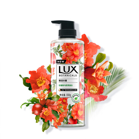 京东PLUS会员：LUX 力士 植萃精油香氛沐浴露 石榴香与胶原蛋白 550g *6件
