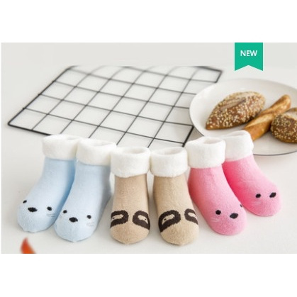 极客鹿 婴儿加绒中筒袜 3双装