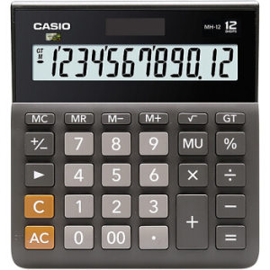 凑单品： CASIO 卡西欧 MH-12-BK 12位双电源计算器