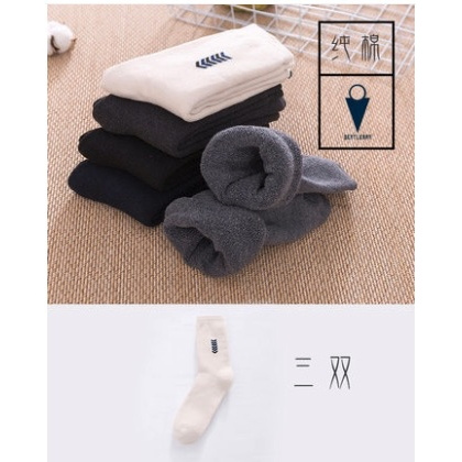 萍琦 P001 男士款纯棉粗线棉袜 3双 *2件