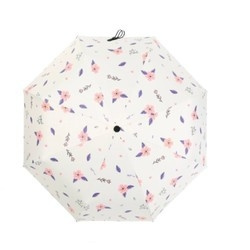 馨家坊 晴雨黑胶防晒三折伞