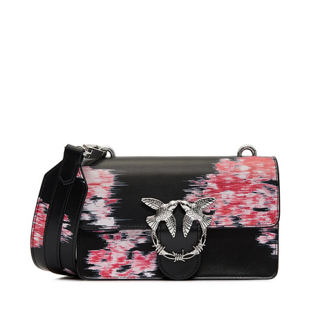 88VIP：PINKO 品高 牛皮黑色拼红色印花燕子包