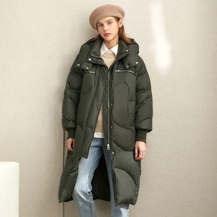 聚划算百亿补贴：AMII 1194TM0488 女士茧型长款羽绒服