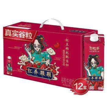 伊利 谷粒多 红养颗颗谷粒牛奶饮品 210g*12盒/箱 *4件