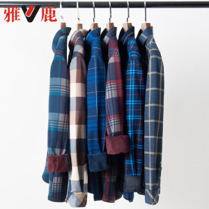 雅鹿 加绒男士衬衫