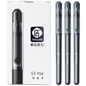 京东PLUS会员： TRUECOLOR 真彩 T56 时尚匠心系列 中性笔 0.5mm 黑色 12支/盒 *5件
