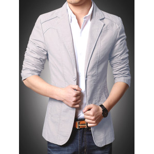 盖伯丁 男士修身春秋西服外套