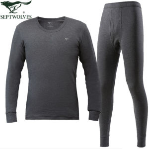 七匹狼 男士纯棉保暖秋衣秋裤套装