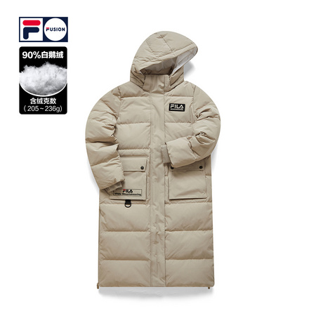 FILA 斐乐 T11W047902F 女士中长款连帽外套