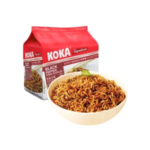 新加坡进口 KOKA 黑椒干拌面方便面85g*5包 13元包邮