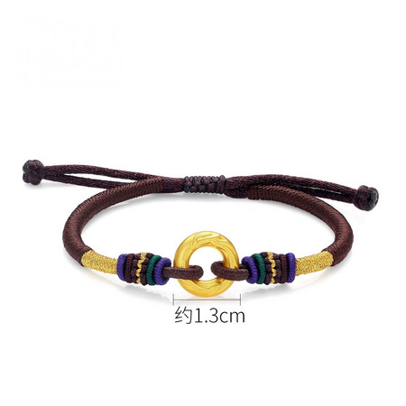 聚划算百亿补贴：CHJ JEWELLERY 潮宏基 shoulianqinglv 情侣平安扣国潮黄金串珠手链