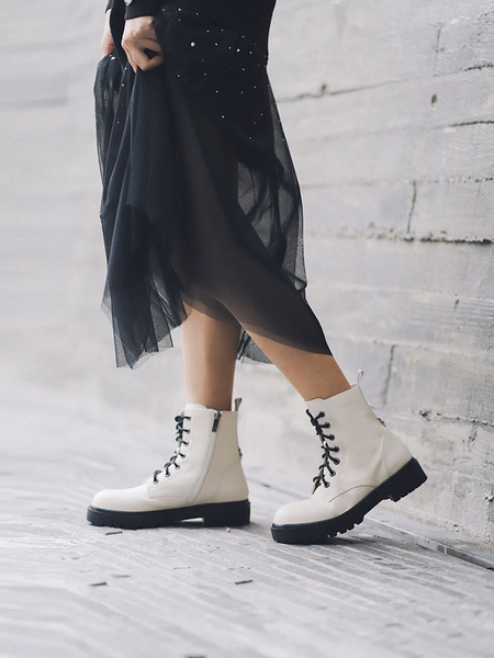 百丽 3FW65DZ9 黑天鹅007马丁靴