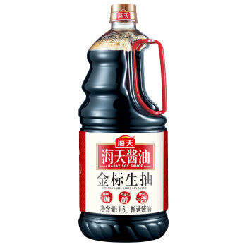 海天 金标生抽 黄豆酿造一级酱油 1.6L *4件