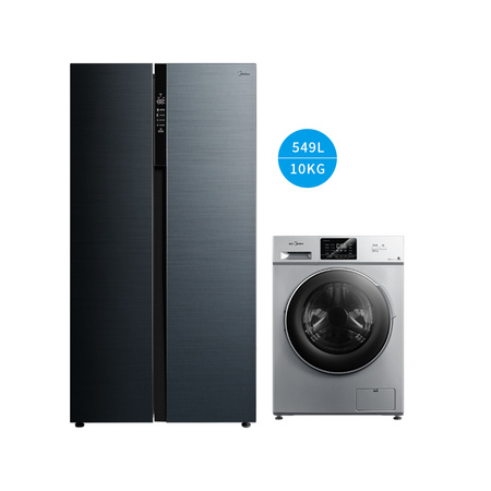 聚划算百亿补贴：Midea 美的 冰洗套装 BCD-549WKPZM(E)+MD100VT13DS5 对开门冰箱+洗烘一体滚筒洗衣机机 549升+10公斤