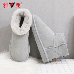 雅鹿 女士真皮加绒雪地靴 69元包邮