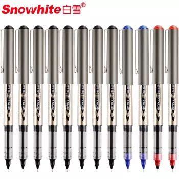 Snowhite 白雪 PVN-166 直液式走珠笔 0.5mm 混色12支（8黑2蓝2红） *5件