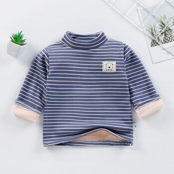 瑄妮薇 儿童条纹高领打底衫