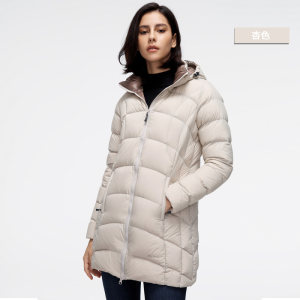 君羽 800蓬157克90%鹅绒 女中长款修身羽绒服 可抗-15℃ 599元囤货价