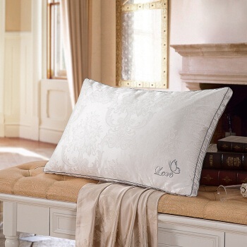LOVO 乐蜗家纺 100%桑蚕丝奢华提花枕头