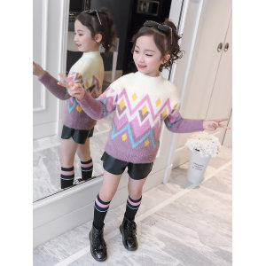 女童2020新款 水貂绒毛衣