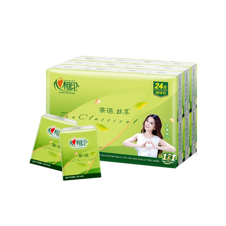 心相印 茶语丝享系列 手帕纸 4层*6片*24包 *9件